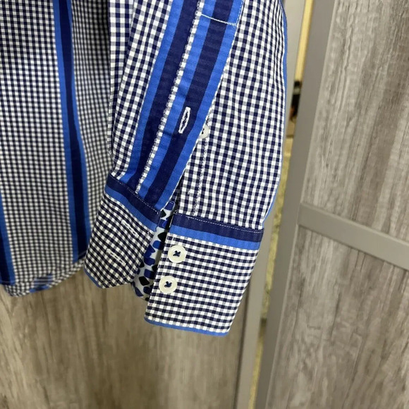 Robert Graham Mens Button Down Shirt Checkered Striped Preppy Size S - Picture 6 of 9